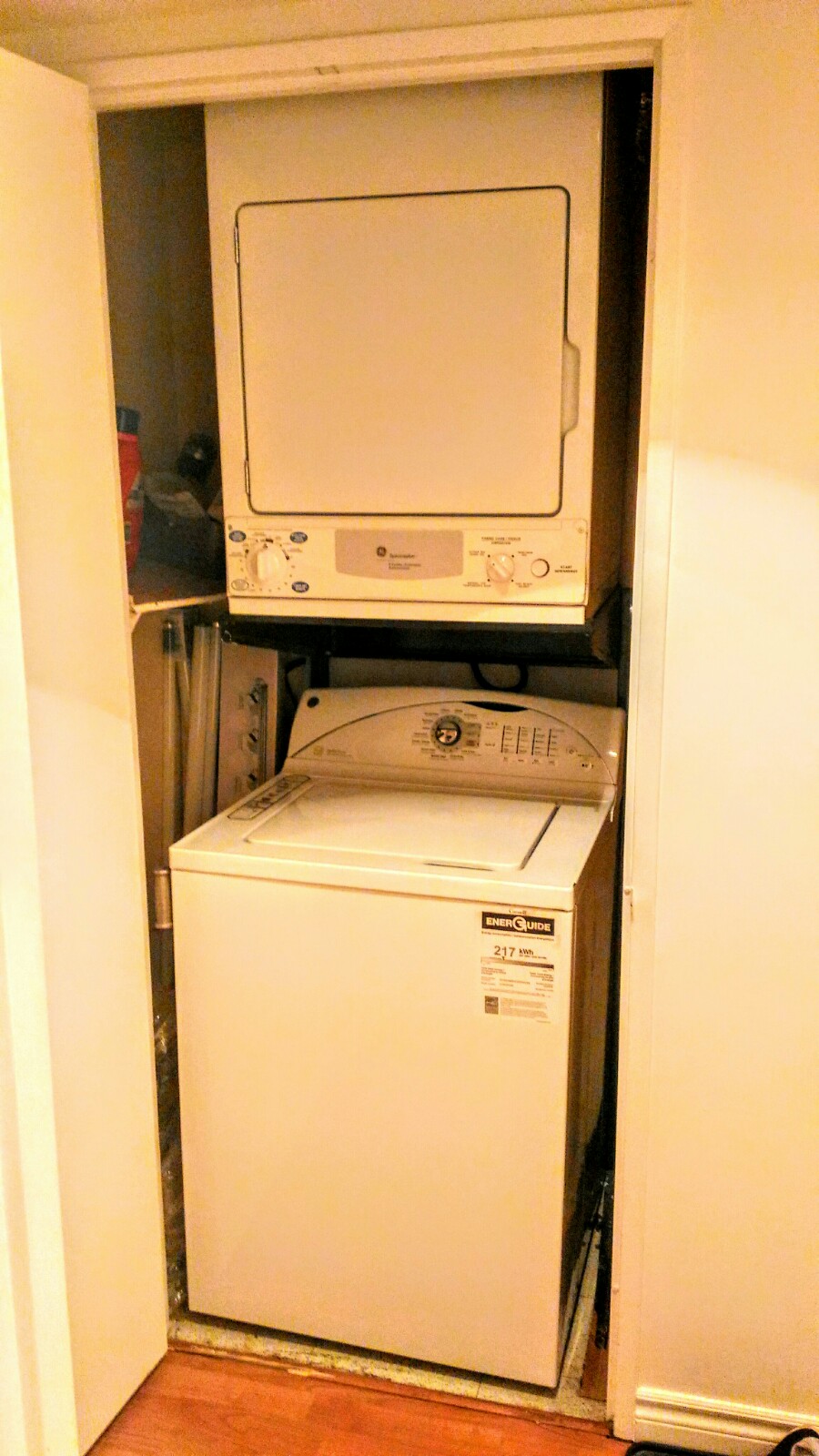 Stackable washer and dryer